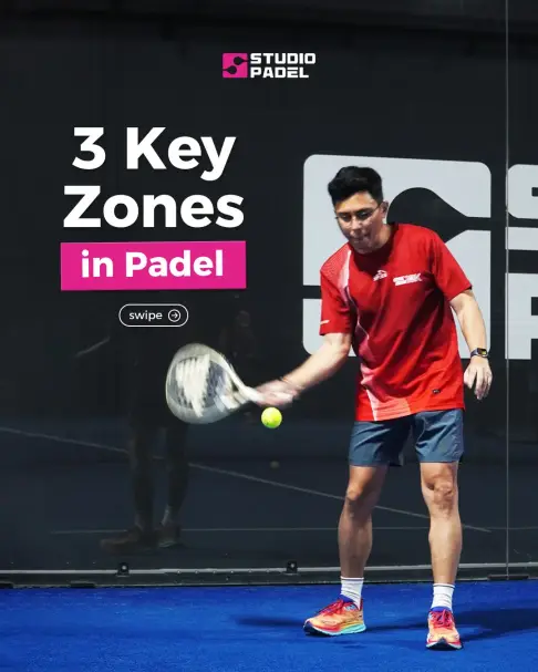 3 key zones in padel tip card